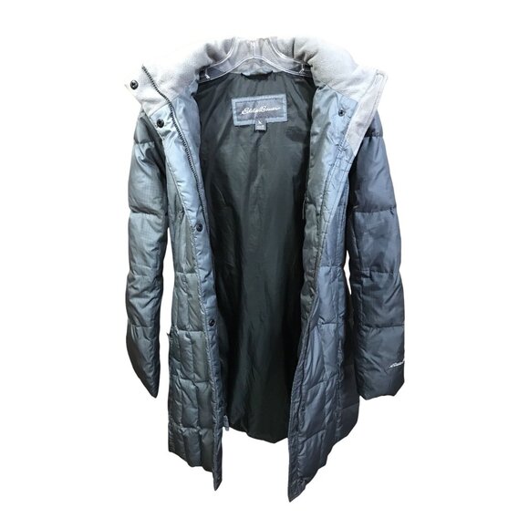 Eddie Bauer Green Gray Ombre to Darker‎ at Bottom Zipper Front Down Jacket - Picture 2 of 5